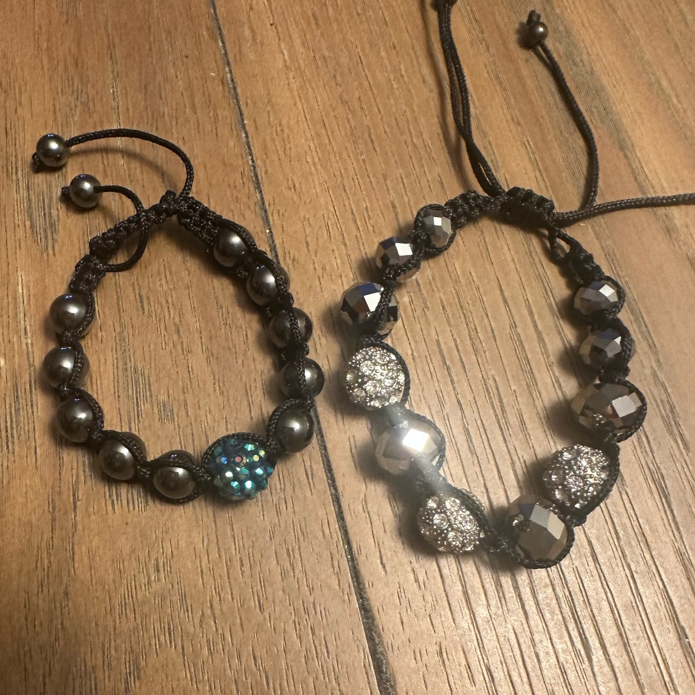 Black and Silver Beaded Bracelets